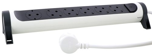 Удлинитель с заземлением и выключателем Legrand Комфорт 6х3,0м 16А 3500Вт бело-черный картинка 